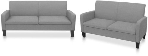2-piece Sofa, Textile, Light Grey - Sofa - Main image