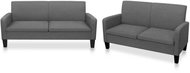 2-piece Sofa Textile Dark Grey - Sofa