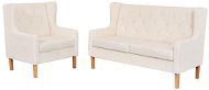 2-piece sofa textile upholstery cream white - Sofa
