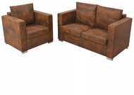 2-piece sofa suede suede - Sofa