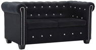 Pohovka 2místná pohovka Chesterfield se sametem 146 x 75 x 72 cm černá - Pohovka
