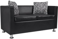 Pohovka 2místná pohovka umělá kůže černá - Pohovka