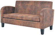 2 seater sofa faux suede brown - Couch