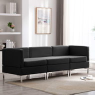 3-piece Sofa Textile Black - Sofa