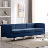 3-piece Sofa Textile Blue - Sofa