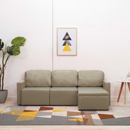 Pohovka 3místná modulární rozkládací pohovka cappuccino umělá kůže - Pohovka