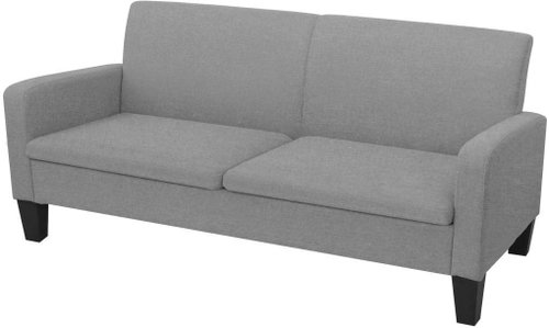 Pohovka 3místná pohovka 180 x 65 x 76 cm světle šedá - Pohovka - Main image