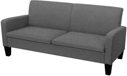 Pohovka 3místná pohovka 180 x 65 x 76 cm tmavě šedá - Pohovka - Main image