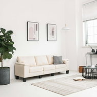 Pohovka 3místná pohovka krémová textil - Pohovka