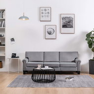 Pohovka 3místná pohovka světle šedá textil - Pohovka