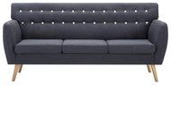 Pohovka 3místná pohovka textilní čalounění 172 x 70 x 82 cm tmavě šedá - Pohovka