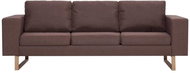 Pohovka 3místná pohovka textilní čalounění hnědá - Pohovka