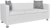 Pohovka 3místná pohovka umělá kůže bílá - Pohovka