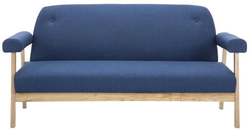3-seater sofa textile blue - Couch - Main image