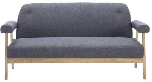 3-seater seat textile upholstery dark gray - Couch - Main image