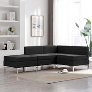 4-piece Sofa, Textile, Black - Sofa