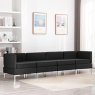 4-piece Sofa, Textile, Black - Sofa