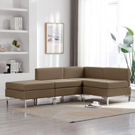4-piece Sofa, Textile, Brown - Sofa