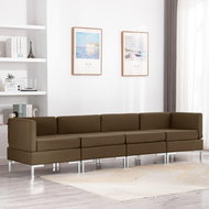 4-piece Sofa, Textile, Brown - Sofa