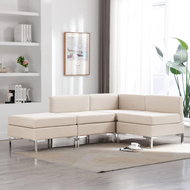 4-piece Sofa, Textile Cream - Sofa