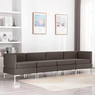 4-piece Sofa, Textile, Taupe - Sofa