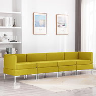 4-piece Sofa, Textile, Yellow - Sofa
