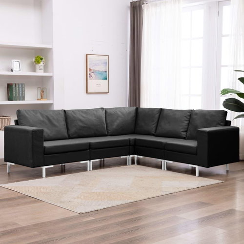 5-piece sofa textile black - Sofa - Main image