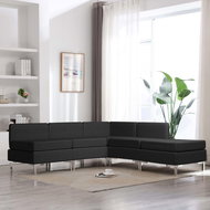 5-piece Sofa Textile Black - Sofa