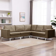 5-piece sofa textile brown - Sofa