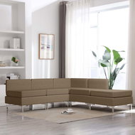 5-piece Sofa, Textile, Brown - Sofa