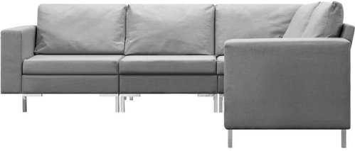 5-piece sofa textile light gray - Sofa - Main image