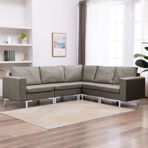 5-piece sofa textile taupe - Sofa - Main image
