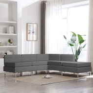 5-piece Sofa Textile Dark Grey - Sofa