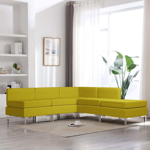 5-piece Sofa, Textile, Yellow - Sofa - Main image