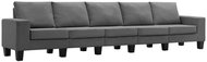 Pohovka 5místná pohovka tmavě šedá textil - Pohovka