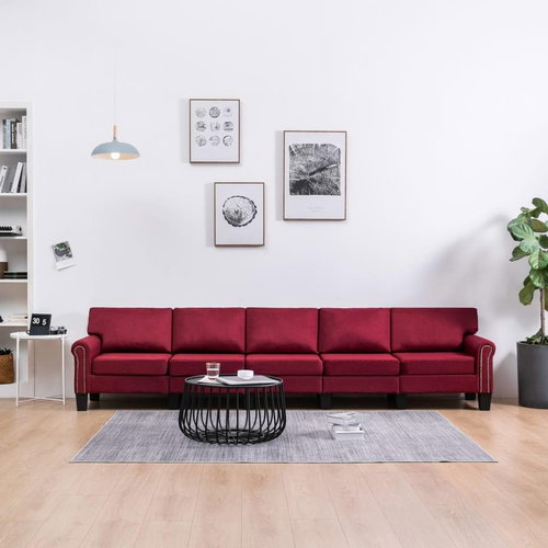 Pohovka 5místná pohovka vínová textil - Pohovka - Main image