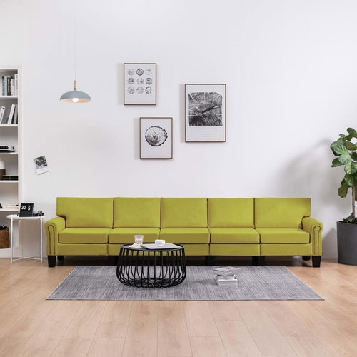 Pohovka 5místná pohovka zelená textil - Pohovka - Main image