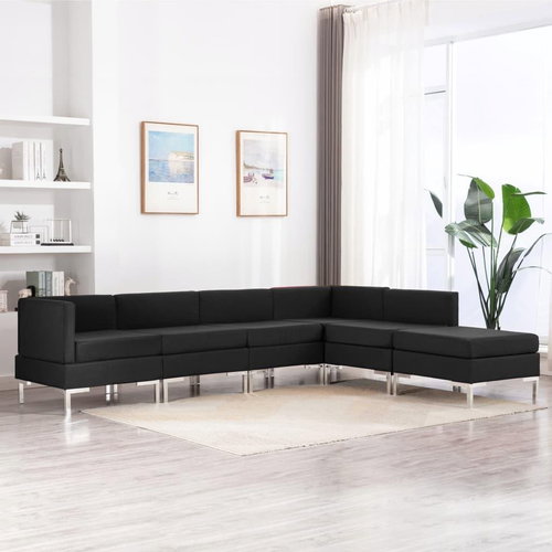 6-piece sofa textile black - Sofa - Main image