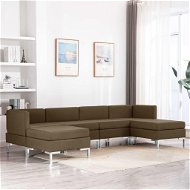 6-piece Sofa Textile, Brown - Sofa
