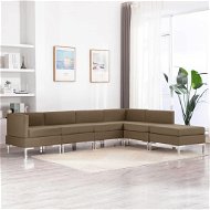 6-piece sofa textile brown - Sofa