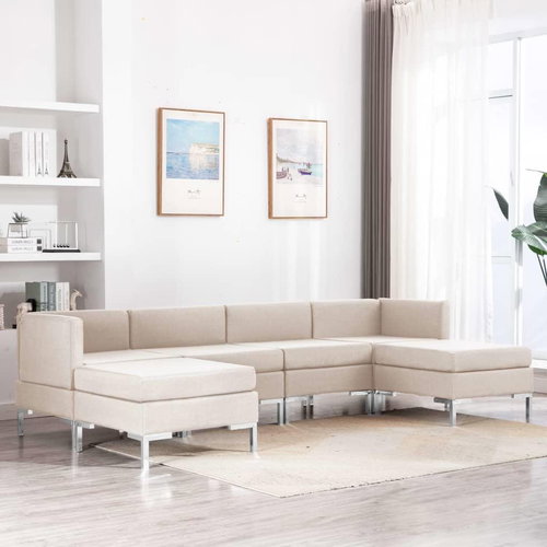 6-piece Sofa, Textile, Cream - Sofa - Main image