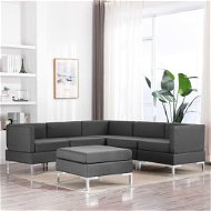 6-piece sofa textile dark gray - Sofa