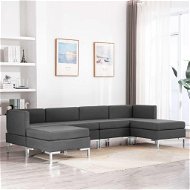 6-piece Sofa Textile Dark Grey - Sofa