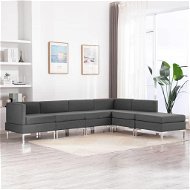 6-piece sofa textile dark gray - Sofa