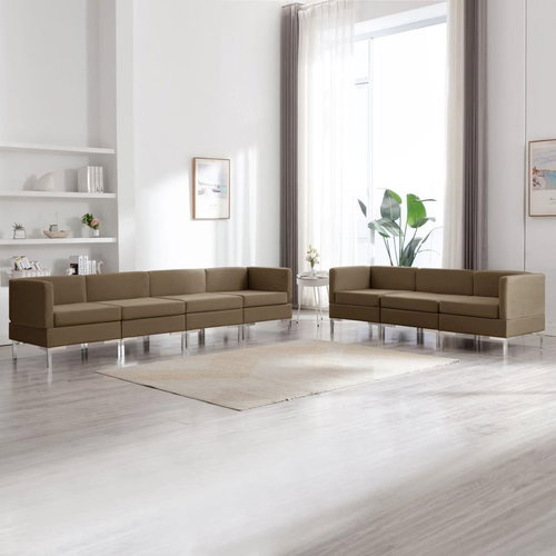 7-piece sofa textile brown - Sofa - Main image