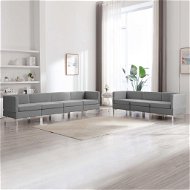 7-piece sofa textile light gray - Sofa