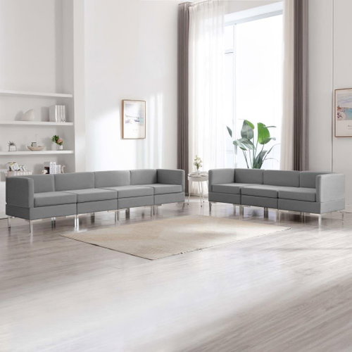 7-piece sofa textile light gray - Sofa - Main image