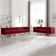 7-piece sofa textile burgundy - Sofa
