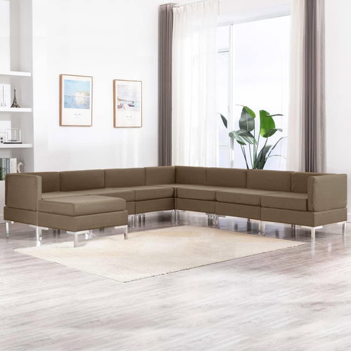 8-piece sofa textile brown - Sofa - Main image