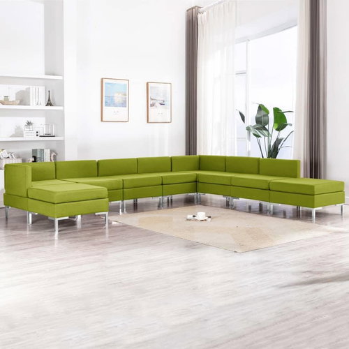 9-piece sofa textile green - Sofa - Main image